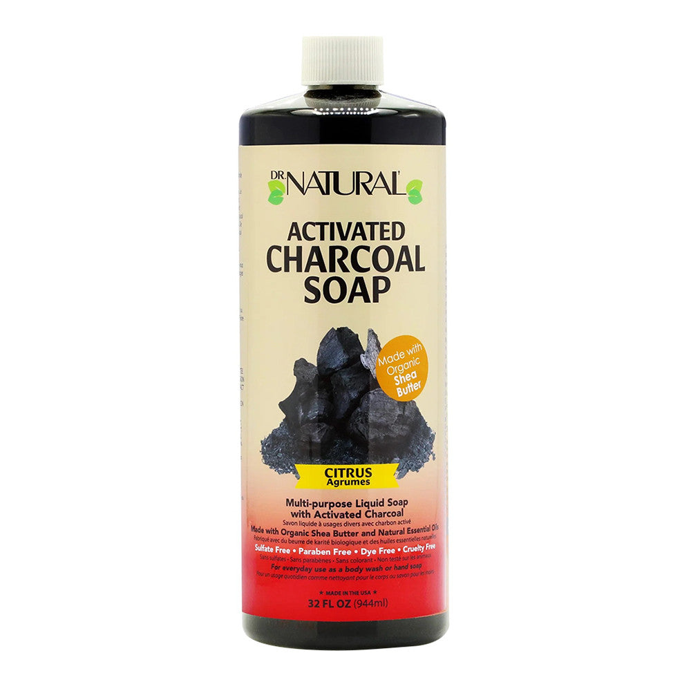 Dr Natural Activated Charcoal Soap, Citrus, 32 Oz